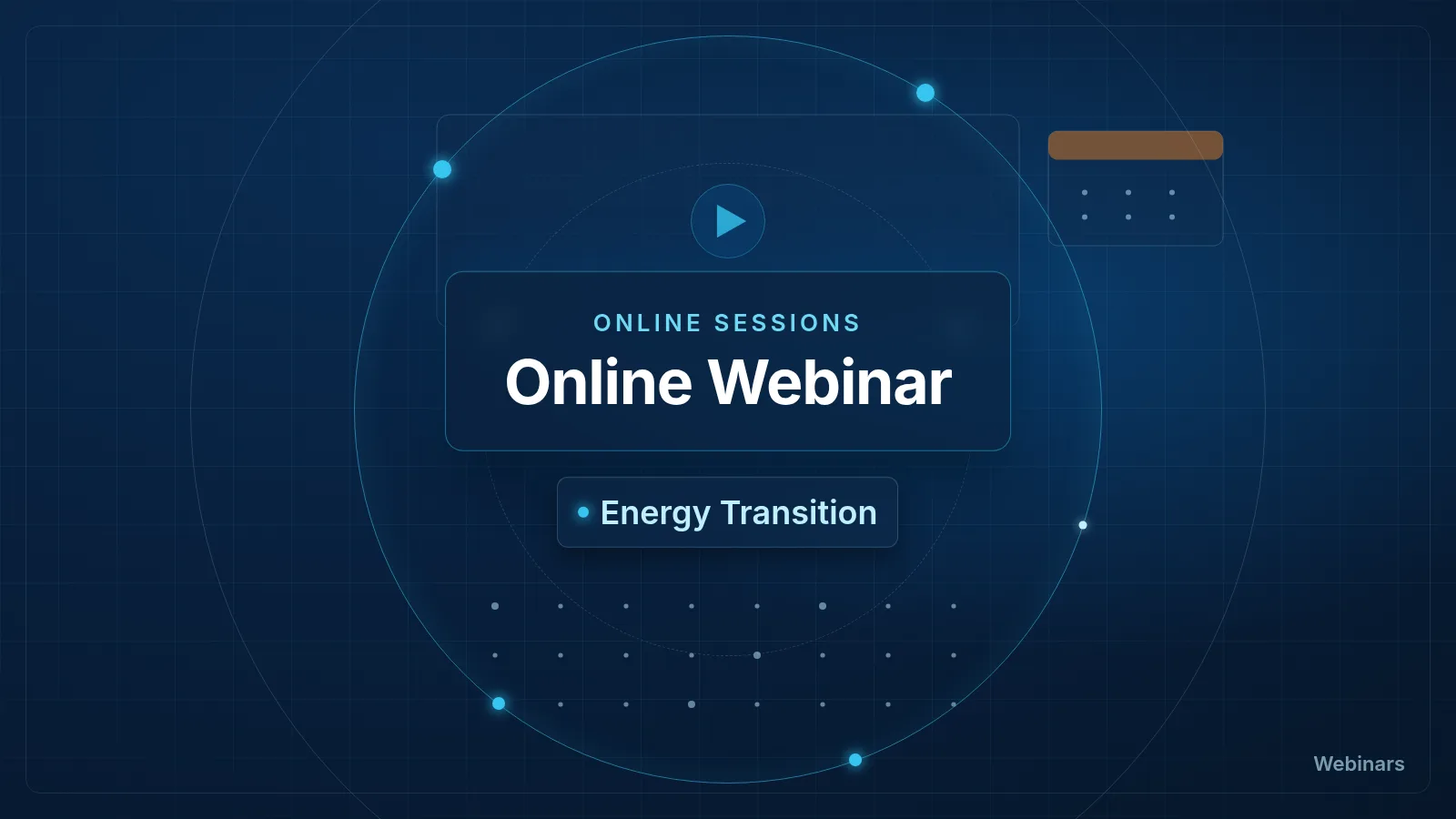 Online webinar visual for energy transition and professional energy-sector discussion
