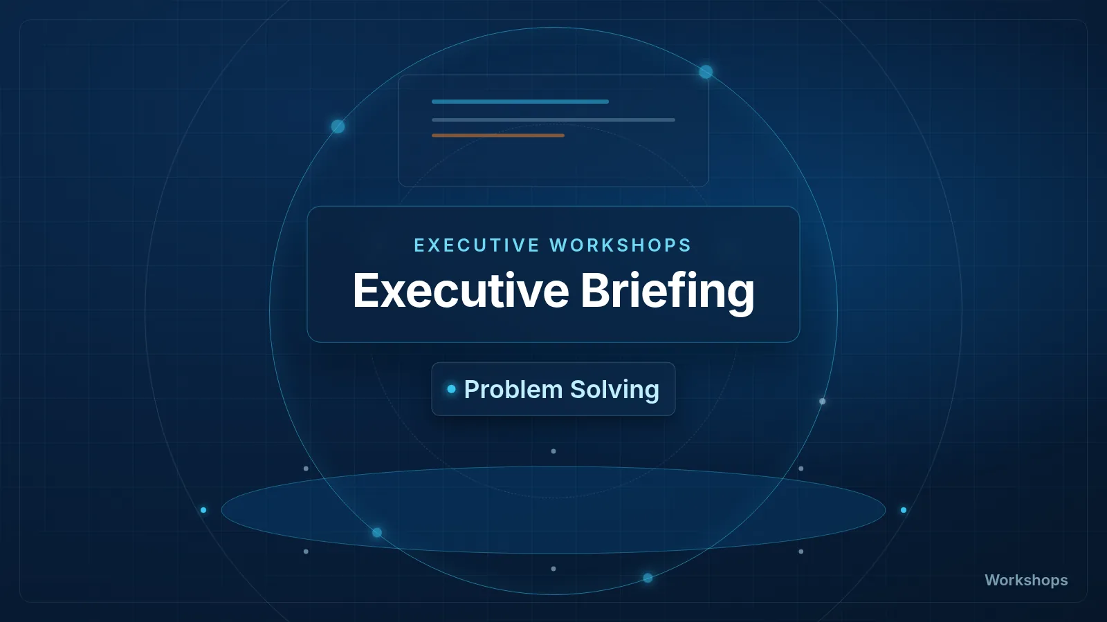 Energy-sector AI workshop visual showing executive briefing and problem solving